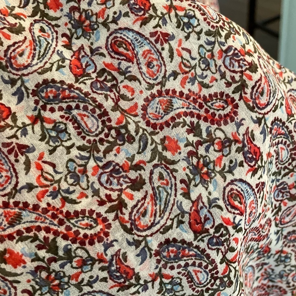 Gap Maternity neck floral print boho dress in paisley milk size Large - Picture 5 of 9